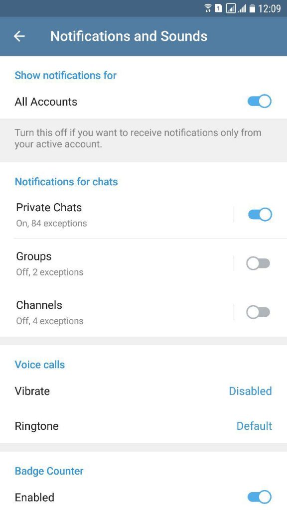 تغییر صدای نوتیفیکیشن تلگرام