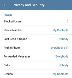 حریم خصوصی تلگرام