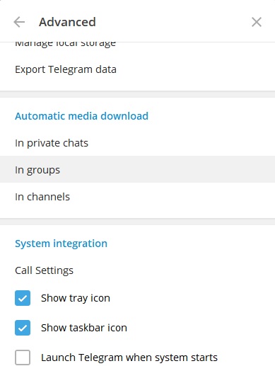 غیر فعال سازی دانلود خودکار تلگرام 