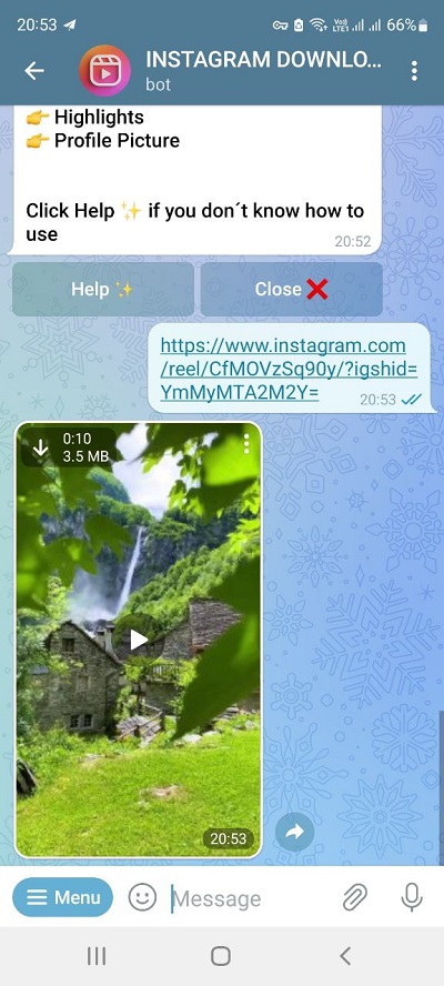 ربات تلگرام دانلود از اینستاگرام