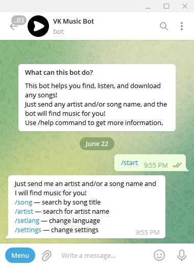 ربات تلگرام دانلود آهنگ