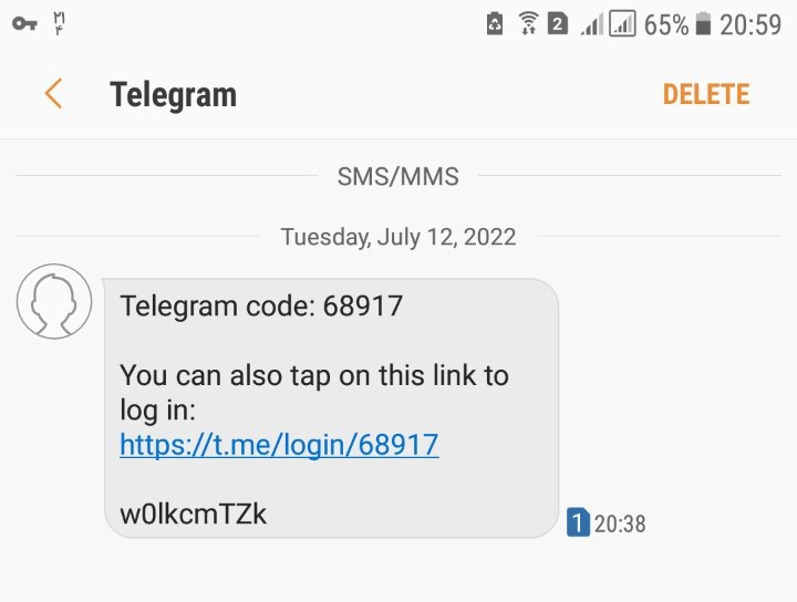 کد 5 رقمی تلگرام