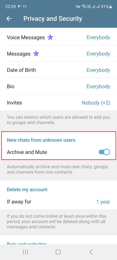 قفل کردن پی وی تلگرام
