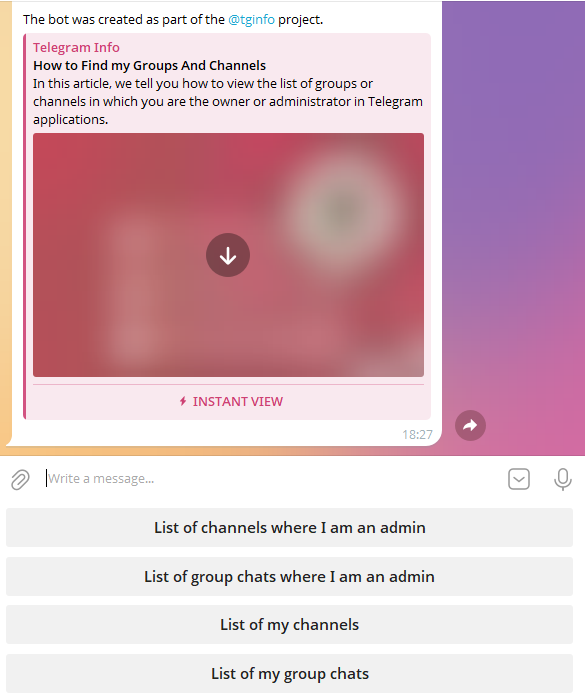 ربات مشاهده گروه و کانال قدیمی در تلگرام